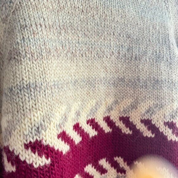 Vintage Wool Handmade Geometric Print Winter Holiday Pullover L - Picture 5 of 9